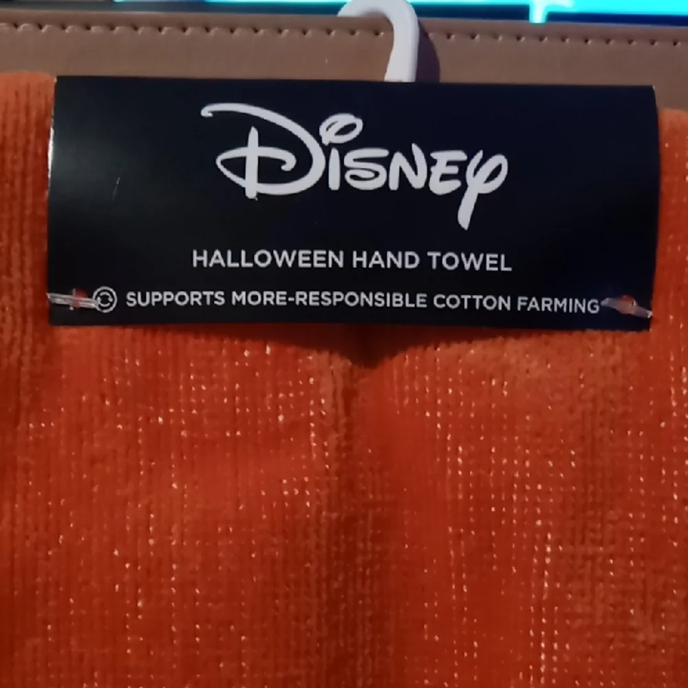Disney Orange Hand Towel with Jack Skellington Design